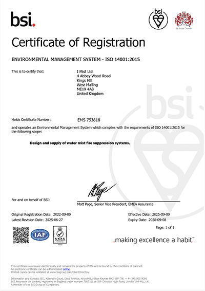 BSI Certificate of Registration ISO 14001-2015