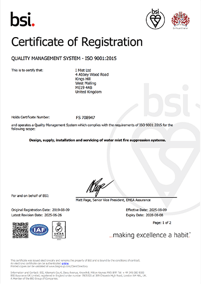 BSI Quality Managment System ISO 9001