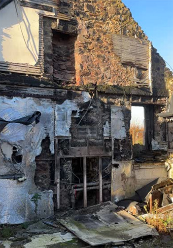 Single dwelling fire damage